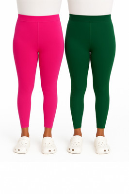 ValleyFashion Ankle Length  Western Wear Legging(Pink, Green, Solid)