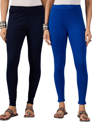 DIMPY GARMENTS Ankle Length Western Wear Legging(Dark Blue, Blue, Solid)