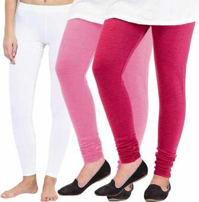 AP Fashion Churidar  Winter Wear Legging(White, Silver, Pink, Solid)