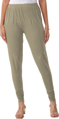 Lyra Churidar Length Ethnic Wear Legging(Grey, Solid)
