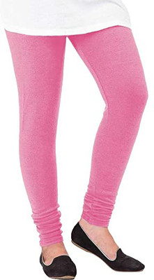 s r collection Churidar Length Winter Wear Legging(Pink, Solid)