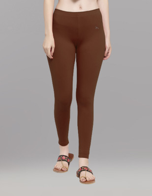 Trend Level Ankle Length Western Wear Legging(Brown, Solid)