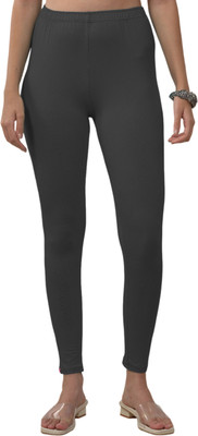 Lyra Ankle Length  Western Wear Legging(Grey, Solid)