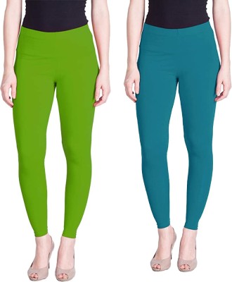 Smile Fashions Western Wear Legging(Blue, Light Green, Solid)