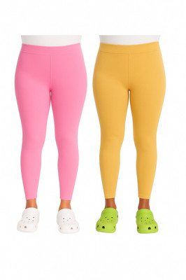 ValleyFashion Ankle Length  Western Wear Legging(Pink, Yellow, Solid)