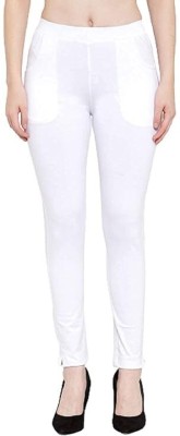 Drishti Fashion Products Ankle Length Ethnic Wear Legging(White, Solid)