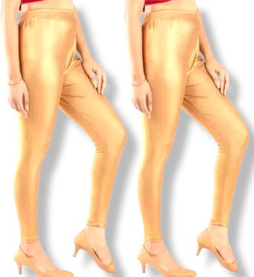 MORVIKA Ankle Length Western Wear Legging(Gold, Solid)