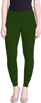 Kanna Fabric Ankle Length Ethnic Wear Legging(Green, Solid)