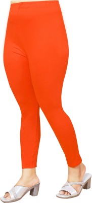 EV11 Ankle Length  Western Wear Legging(Orange, Solid)