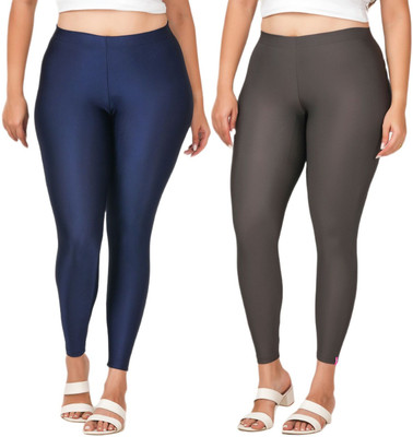 LoveiT Ankle Length Western Wear Legging(Dark Blue, Grey, Solid)