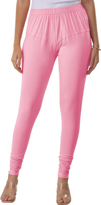Lyra Churidar  Ethnic Wear Legging(Pink, Solid)