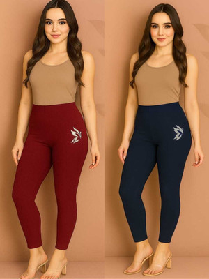 KK YARA Ankle Length  Ethnic Wear Legging(Maroon, Dark Blue, Solid)