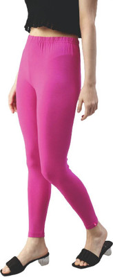 Triangletees Ankle Length Western Wear Legging(Pink, Solid)