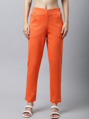 fortuner Ankle Length Winter Wear Legging(Orange, Solid)