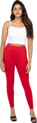 Spictex Ankle Length  Ethnic Wear Legging(Red, Solid)