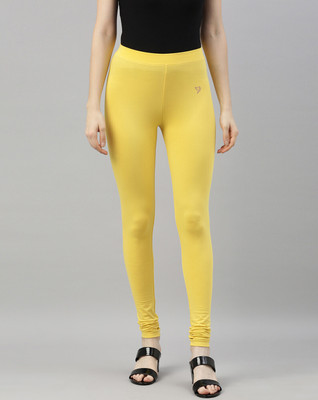 TWIN BIRDS Churidar Length Ethnic Wear Legging(Yellow, Solid)