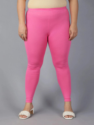 Plus Size Ankle Length Ethnic Wear Legging(Pink, Solid)