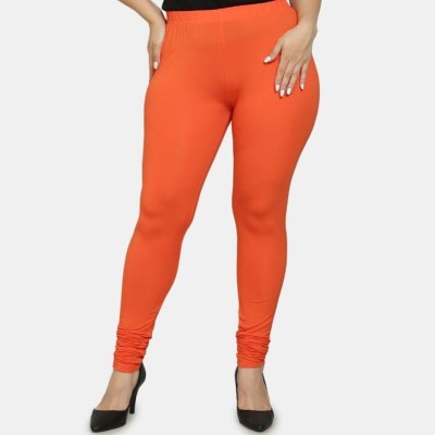 GreyP Churidar  Western Wear Legging(Orange, Solid)