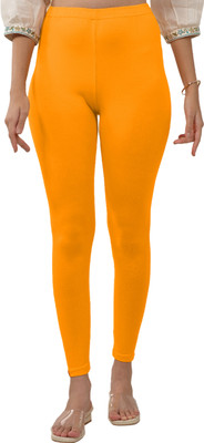 Lyra Ankle Length  Ethnic Wear Legging(Yellow, Solid)