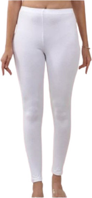 Scomfort Ankle Length Western Wear Legging(White, Solid)
