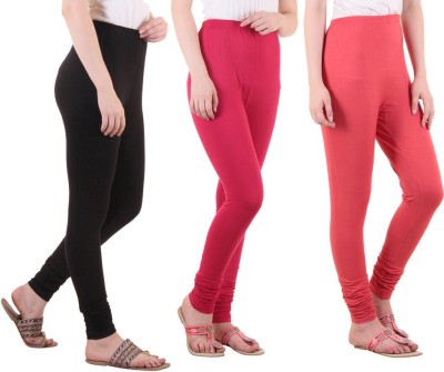 DIAZ Ankle Length  Ethnic Wear Legging(Black, Pink, Solid)