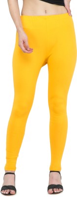 Angelos Ankle Length Ethnic Wear Legging(Yellow, Solid)