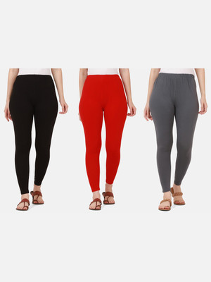 BuyNewTrend Ankle Length Western Wear Legging(Black, Red, Grey, Solid)
