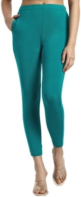 OneSky Ankle Length Western Wear Legging(Green, Solid)