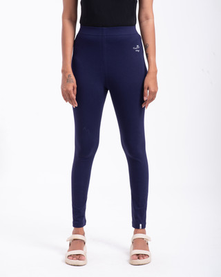 TARA WINGS Ankle Length Western Wear Legging(Dark Blue, Solid)