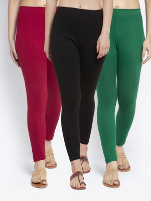 SKF Footed  Ethnic Wear Legging(Maroon, Black, Green, Solid)