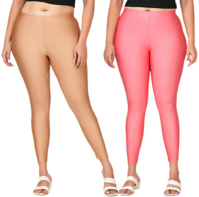 LoveiT Ankle Length Western Wear Legging(Brown, Pink, Solid)