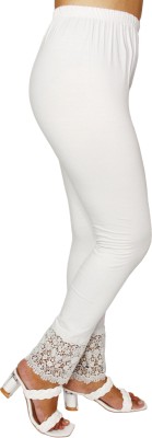 pinkshell Ankle Length Western Wear Legging(White, Solid)