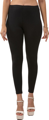 Lyra Ankle Length Ethnic Wear Legging(Black, Solid)