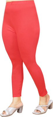 EV11 Ankle Length  Western Wear Legging(Red, Solid)