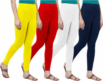 F A T A H Churidar  Ethnic Wear Legging(Red, Solid)