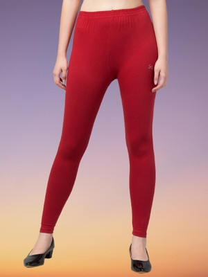 Trend Level Ankle Length  Western Wear Legging(Maroon, Solid)