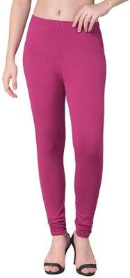 Comfort Lady Churidar Length Ethnic Wear Legging(Purple, Solid)