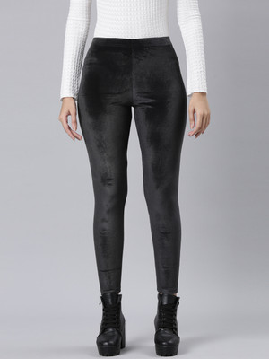 GO COLORS Ankle Length Western Wear Legging(Black, Solid)