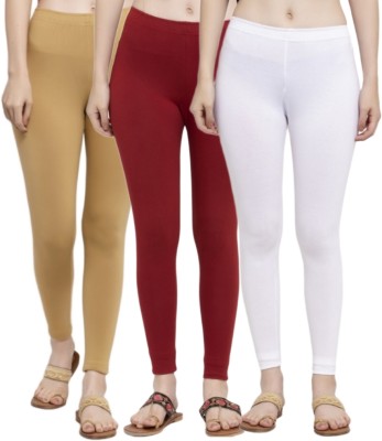 Lamina Collections Ankle Length Ethnic Wear Legging(Beige, Maroon, White, Solid)