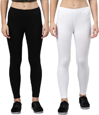 ZAYANQA Ankle Length Western Wear Legging(White, Black, Solid)