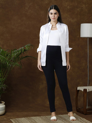 MomToBe Ankle Length  Maternity Wear Legging(Blue, Solid)