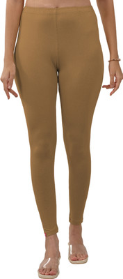 Lyra Ankle Length  Ethnic Wear Legging(Brown, Solid)