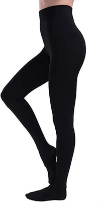 Wave Fashion Footed  Winter Wear Legging(Black, Solid)