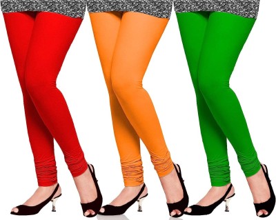 MIKRAM Churidar  Western Wear Legging(Red, Orange, Green, Solid)