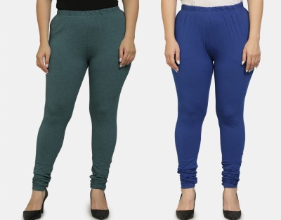 GreyP Churidar  Western Wear Legging(Blue, Green, Green, Solid)