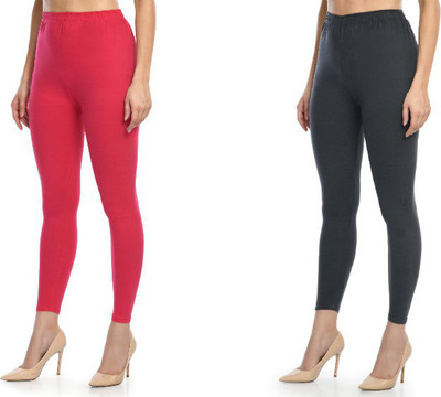 City Fashion Ankle Length Western Wear Legging(Pink, Grey, Solid)