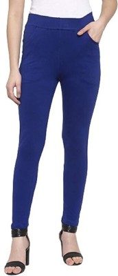 Lovely India Fashion Ankle Length  Western Wear Legging(Blue, Solid)