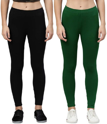 ZAYANQA Ankle Length Western Wear Legging(Black, Green, Solid)