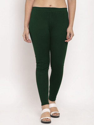 Trend Level Ankle Length Western Wear Legging(Green, Solid)