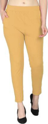 Gauri Creation Ankle Length  Western Wear Legging(Gold, Solid)